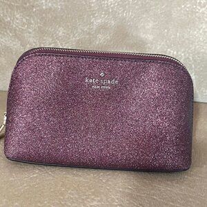 Kate Spade in Iridescent Makeup Case in Maroon